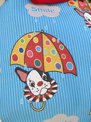 Clown Boston Terrier fabric